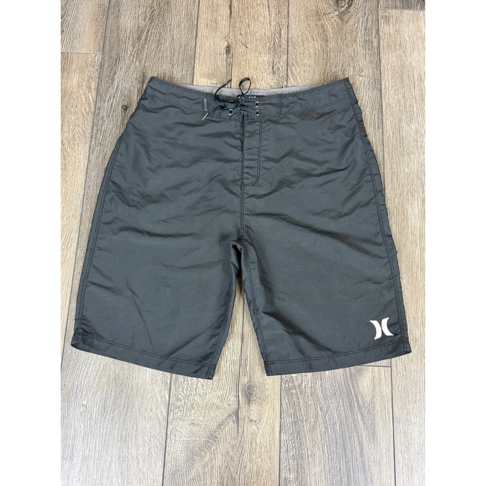 Hurley Board Shorts Phantom Solid Swim Trunks Black 28 Surf Beach Activewear